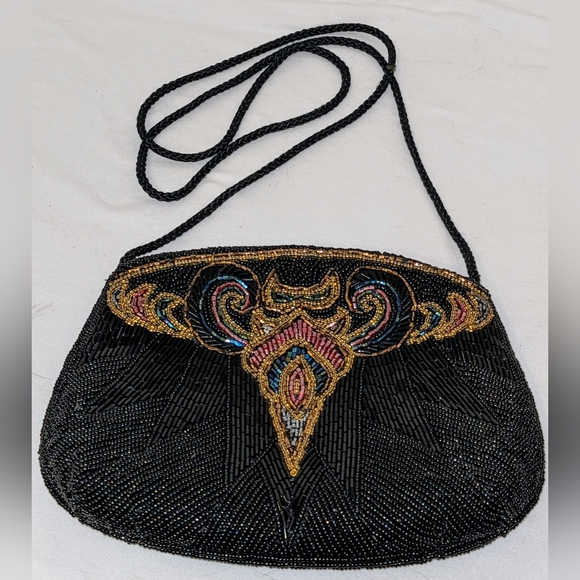 Vintage Fully Beaded Sparkling Purse Clutch or Shoulder Bag - Picture 3 of 14